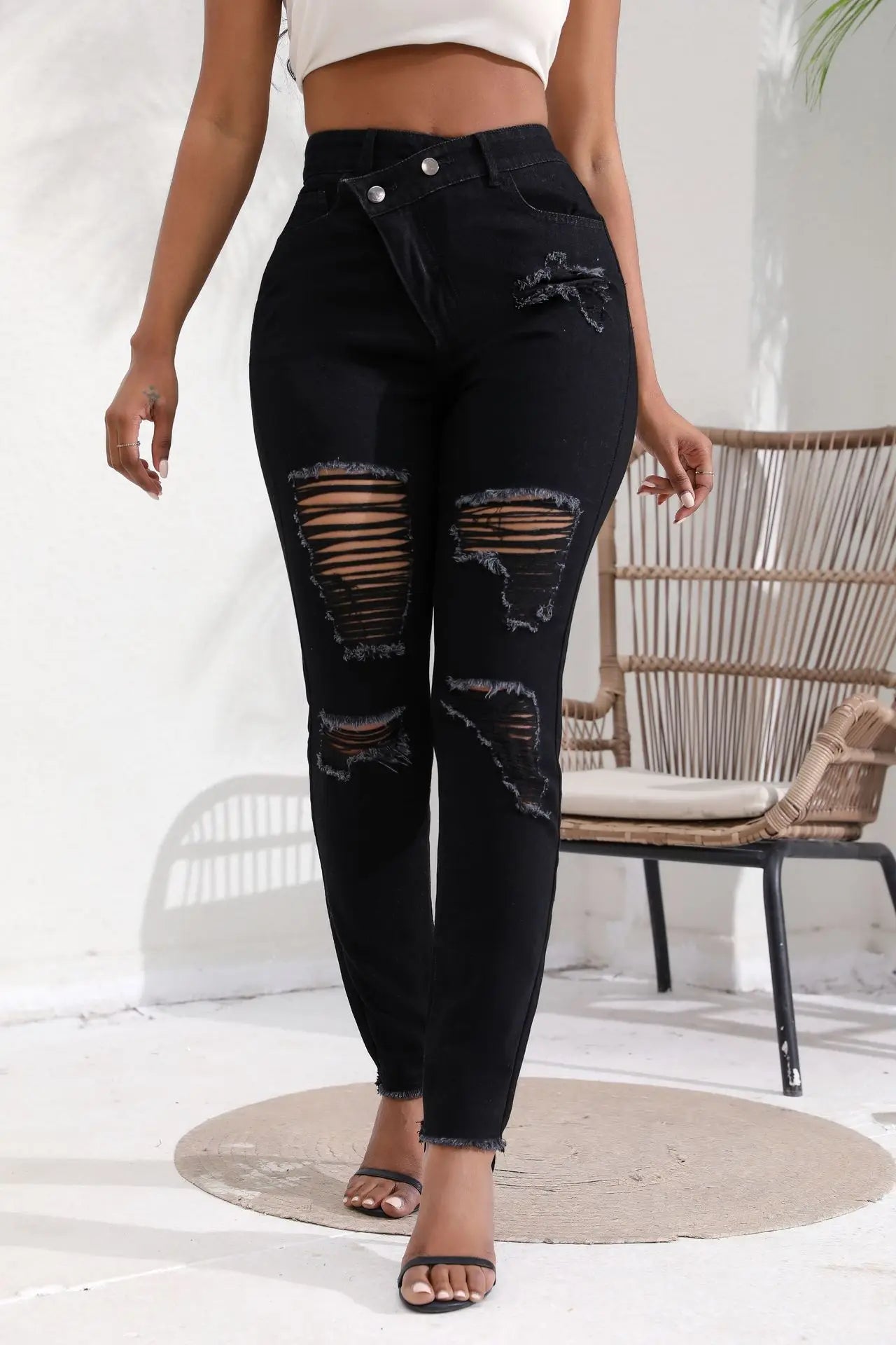 Ripped High Waist Skinny Jeans – Stylischer Denim-Look für jede Jahreszeit